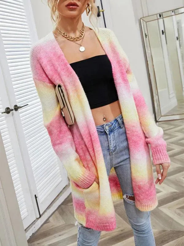 Stilla | Tie Dye Dame Strikjakke Trøje