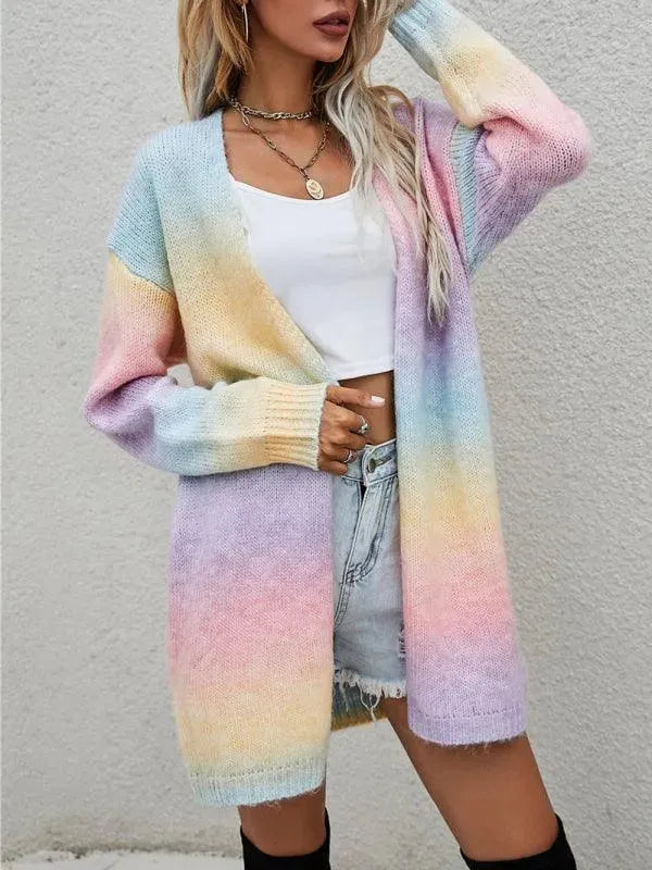 Stilla | Tie Dye Dame Strikjakke Trøje