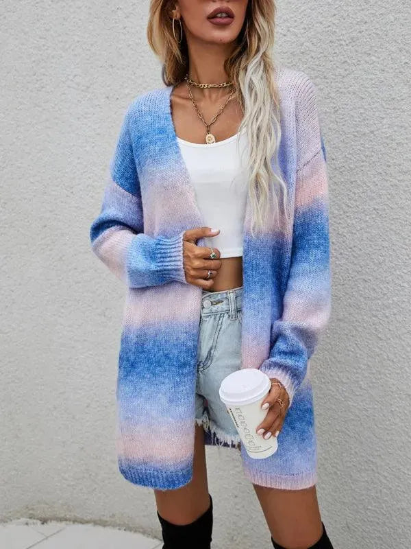 Stilla | Tie Dye Dame Strikjakke Trøje