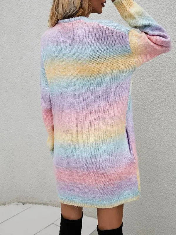 Stilla | Tie Dye Dame Strikjakke Trøje