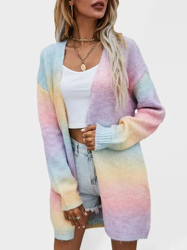 Stilla | Tie Dye Dame Strikjakke Trøje