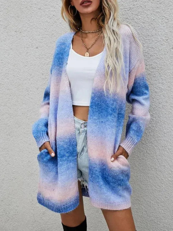Stilla | Tie Dye Dame Strikjakke Trøje
