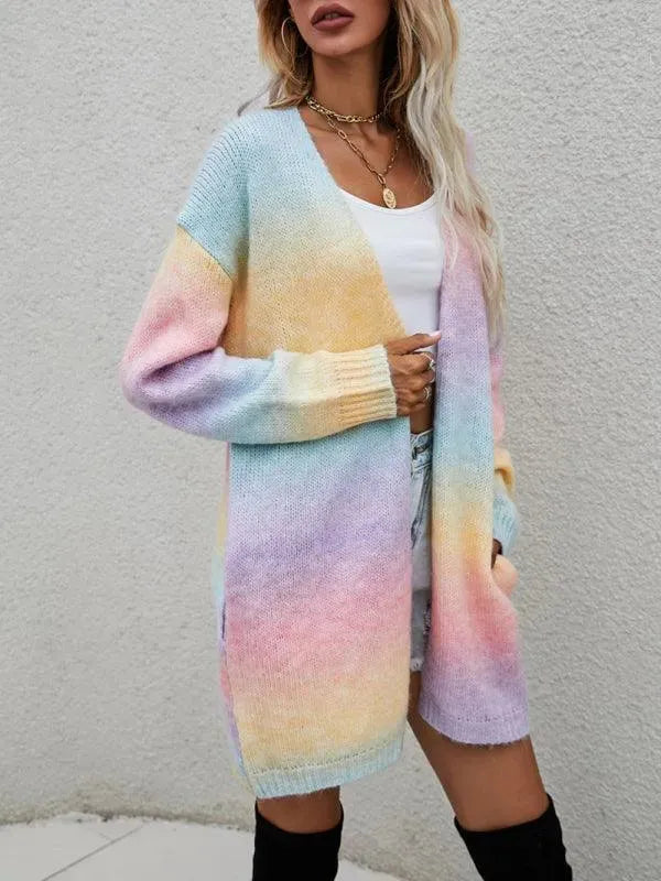 Stilla | Tie Dye Dame Strikjakke Trøje