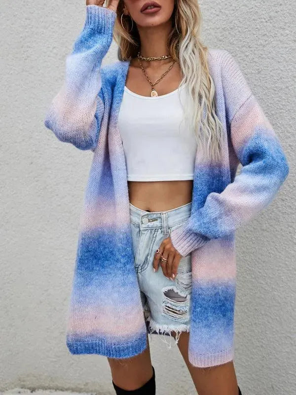Stilla | Tie Dye Dame Strikjakke Trøje