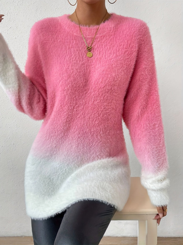 Stilla | Graduert farve crewneck fuzzy pullover