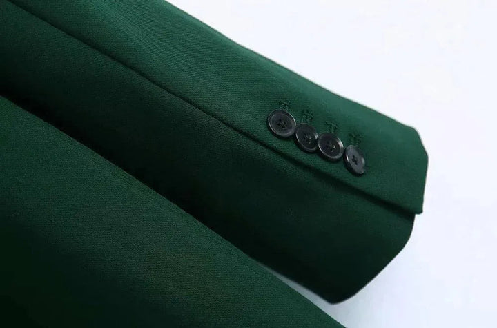 Stilla | Grøn Dobbeltradet Blazer Dame - Usædvanlig - Enkeltlag - Uden mønster