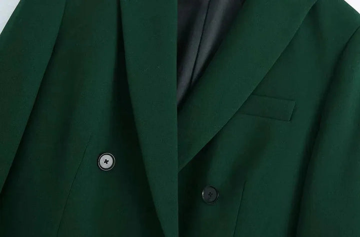 Stilla | Grøn Dobbeltradet Blazer Dame - Usædvanlig - Enkeltlag - Uden mønster