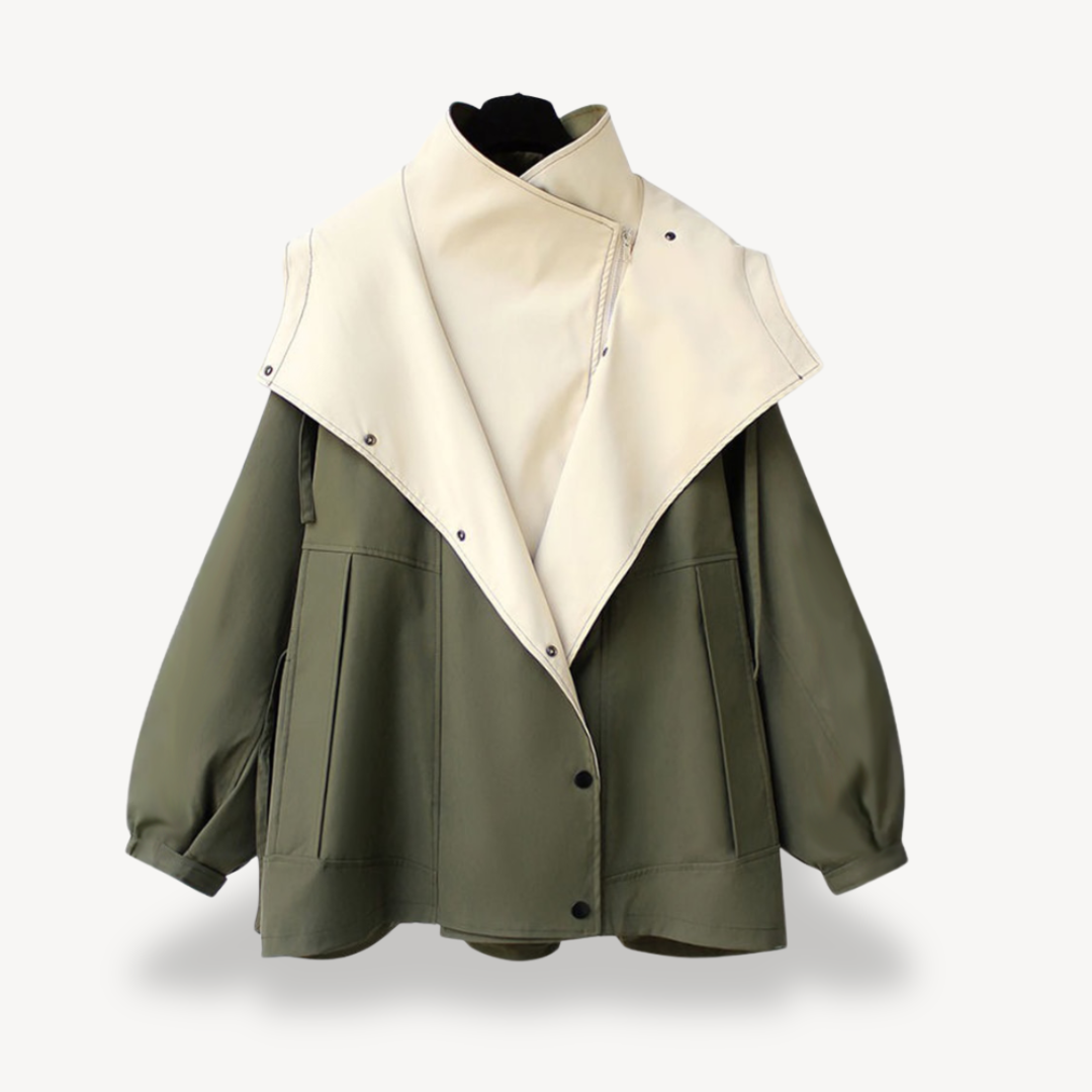 Stilla | Farveblok Trenchcoat til kvinder