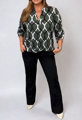 Stilla | Elegant Bluse skjorte med mave dækning
