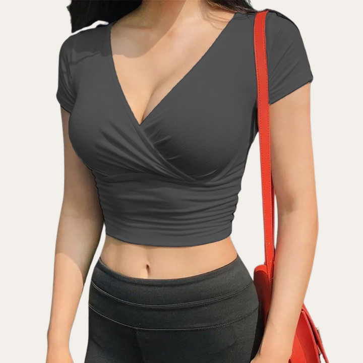 Stilla | Kvinders Bomulds Wrap Crop Top