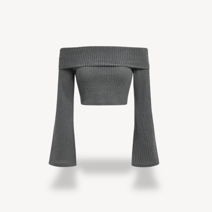Stilla | Kvinders Ribbet Strik Off shoulder Top