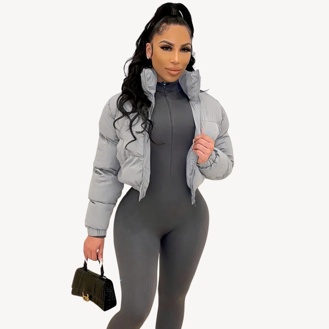 Stilla | Dame Cropped Puffer Zip Jakke