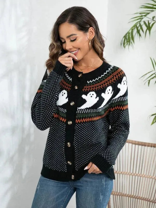 Stilla | Polka Dot Kvinder Strikjakke Sweater