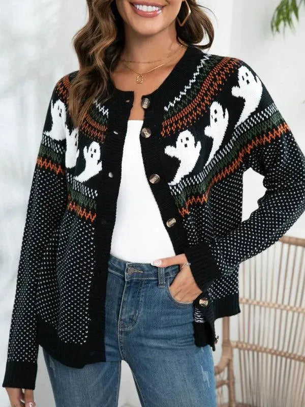 Stilla | Polka Dot Kvinder Strikjakke Sweater