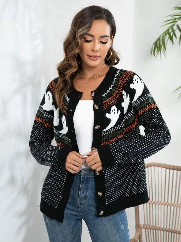 Stilla | Polka Dot Kvinder Strikjakke Sweater