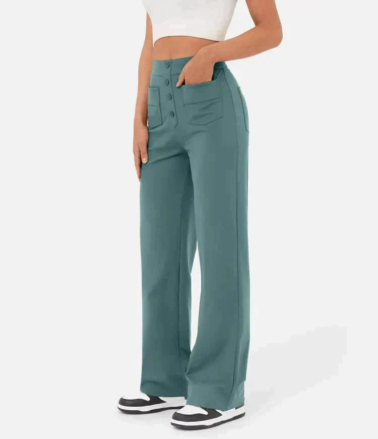 Stilla | Elastische Broek Met Hoge Taille