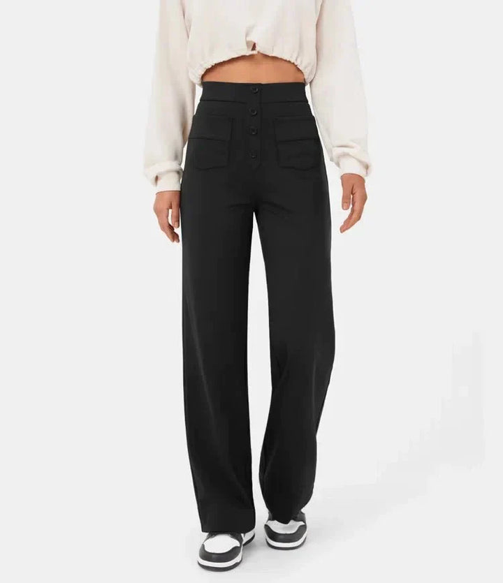 Stilla | Elastische Broek Met Hoge Taille