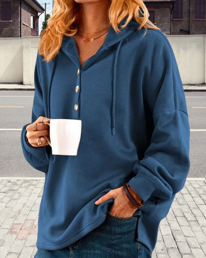 Stilla | Hoodie med knaplukning