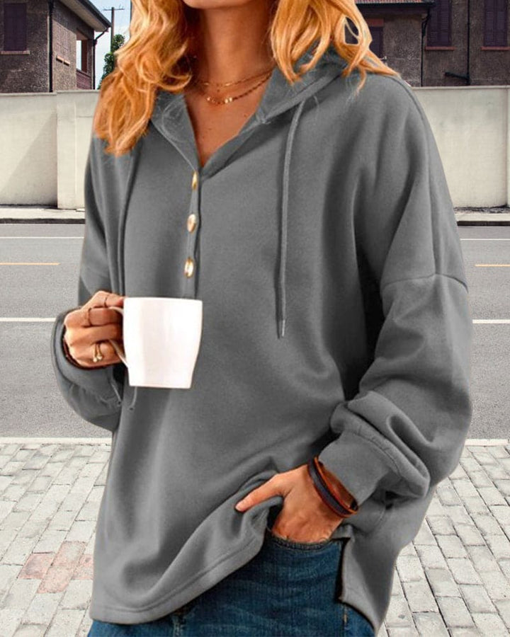 Stilla | Hoodie med knaplukning