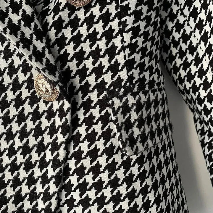 Stilla | Hahnentritt Blazer Damer - Løs - Ternet