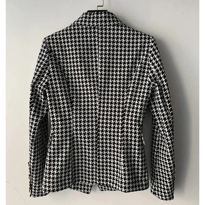 Stilla | Hahnentritt Blazer Damer - Løs - Ternet