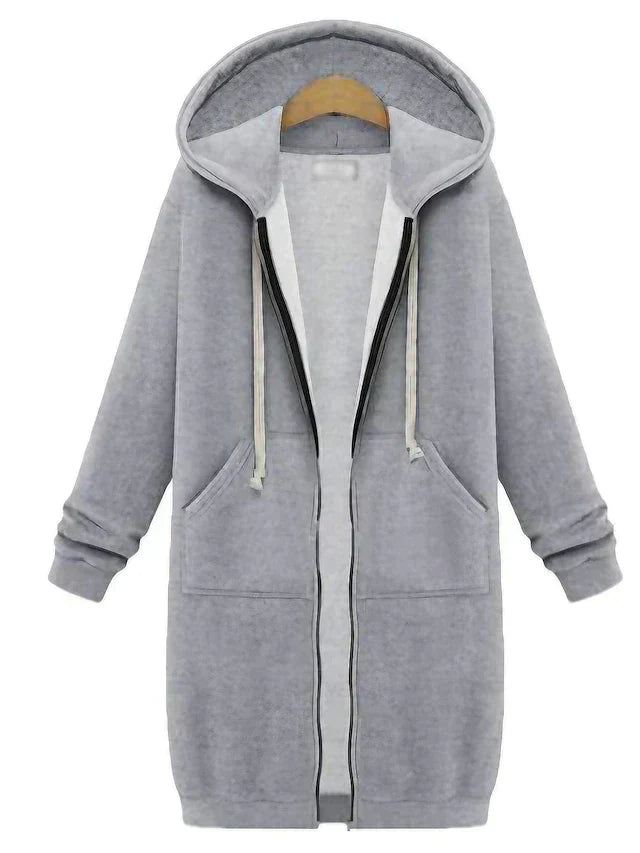 Stilla | Knæ-længde Zip-Up Hoodie
