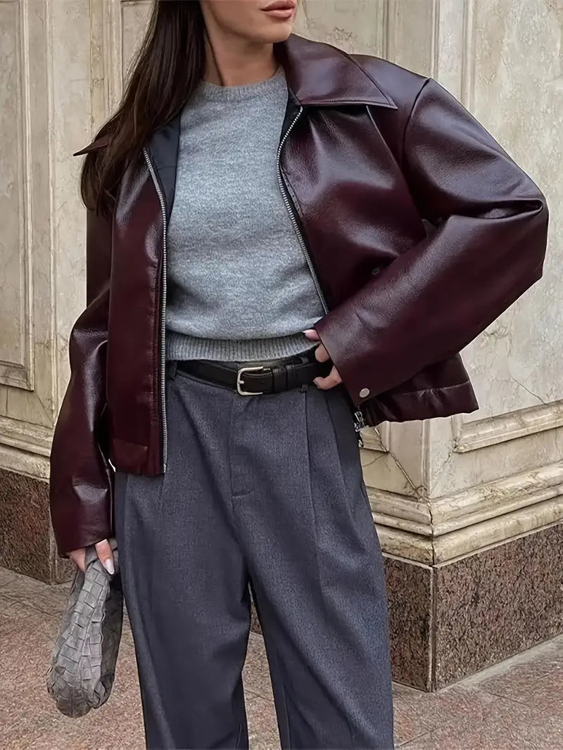 Stilla | Elegant Oversized Læderjakke