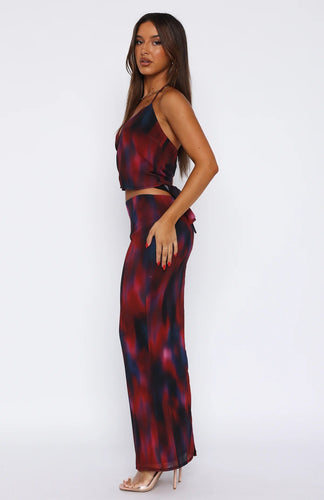 Stilla | Ryg Center Slid Maxi Nederdel Med Print