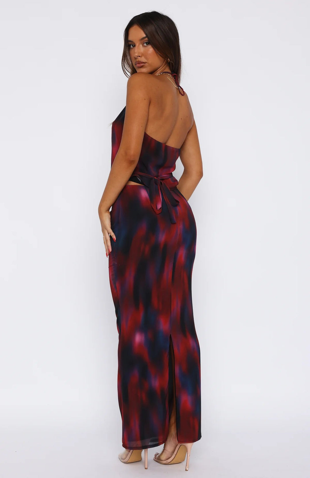 Stilla | Ryg Center Slid Maxi Nederdel Med Print