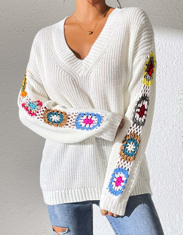 Stilla | Pullover med V-hals i strik