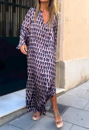 Stilla | Batik Print Langærmet Kjole