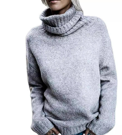 Stilla | Behagelig Oversized Grå Cashmere Rullekravesweater Ideel til vinteren