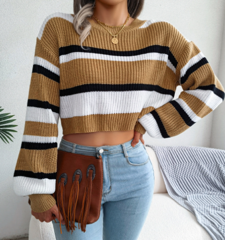 Stilla | Kort Stribet Damepullover