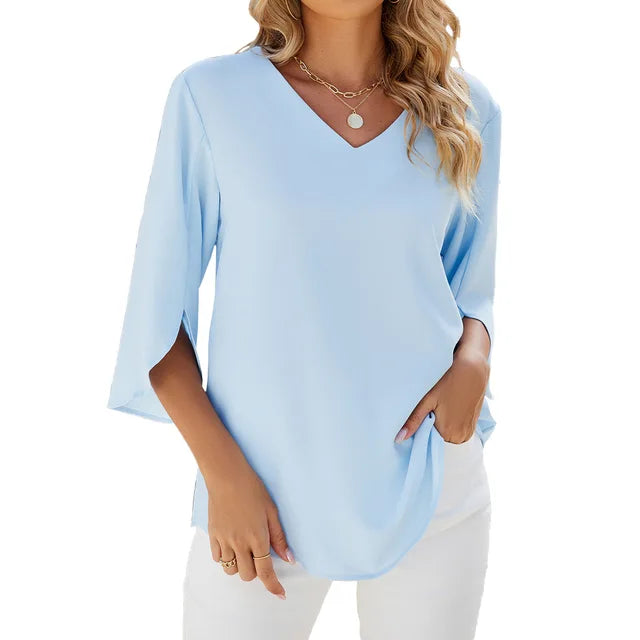Stilla | Elegant V-hals Skjorte