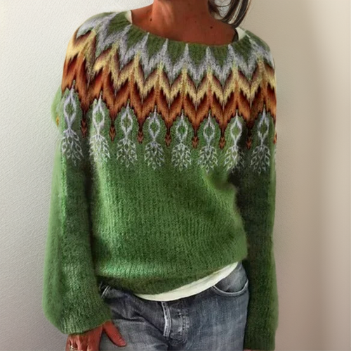 Stilla | Elegant og Komfortabel Pullover Med Geometrisk Mønster