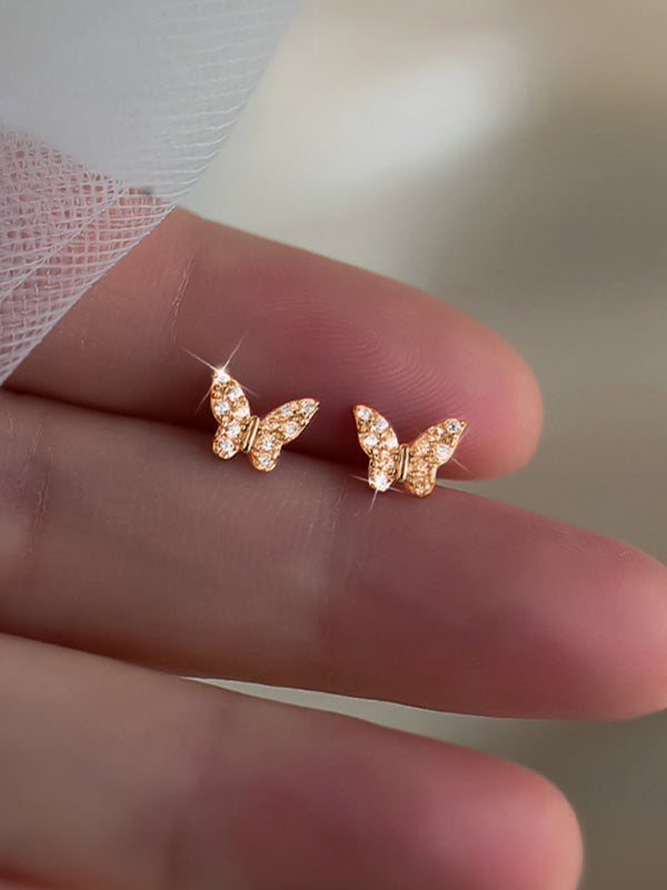 Stilla | Niche Design Butterfly Sølv Nål Øreringe
