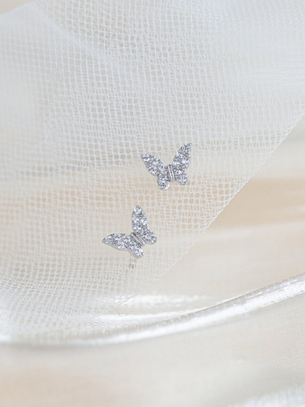 Stilla | Niche Design Butterfly Sølv Nål Øreringe