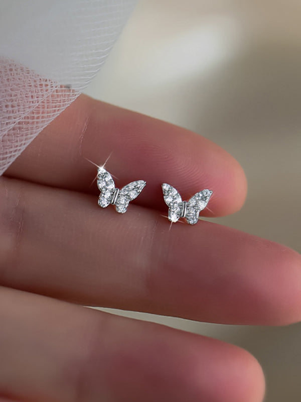 Stilla | Niche Design Butterfly Sølv Nål Øreringe