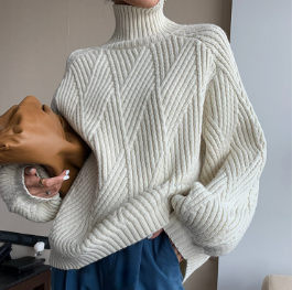 Stilla | Behagelig urban oversized langærmet cashmere rullekravepullover ideel til vinteren
