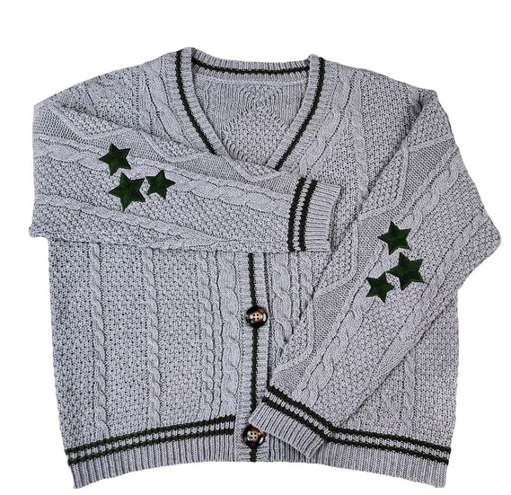 Stilla | Cardigan Karamel Varm Med Stilig Stikning