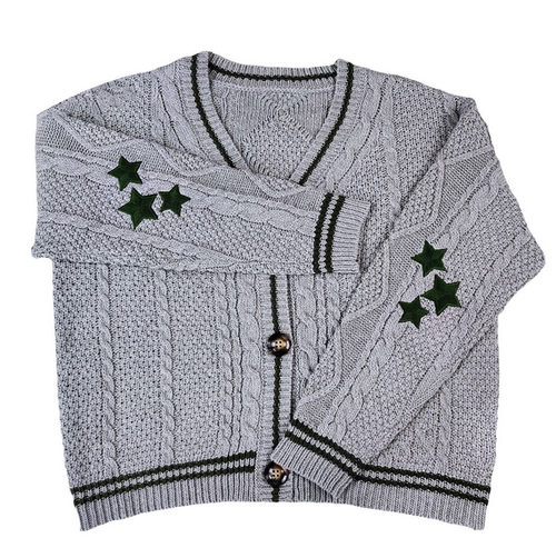 Stilla | Cardigan Karamel Varm Med Stilig Stikning