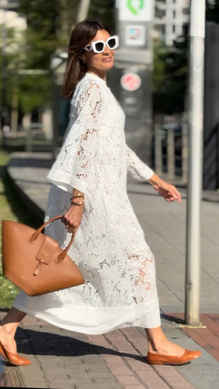 Stilla | Langt spidse kjole med vintage charme