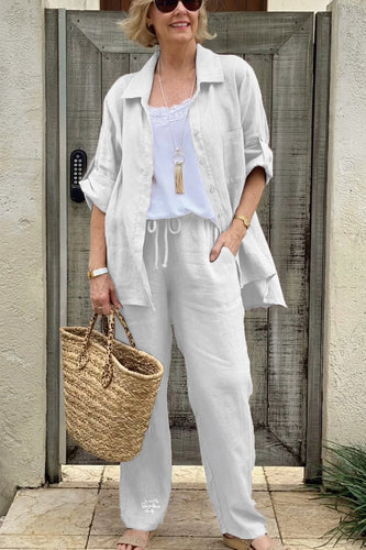 Stilla | Sommer Linned Sæt Med Bluse