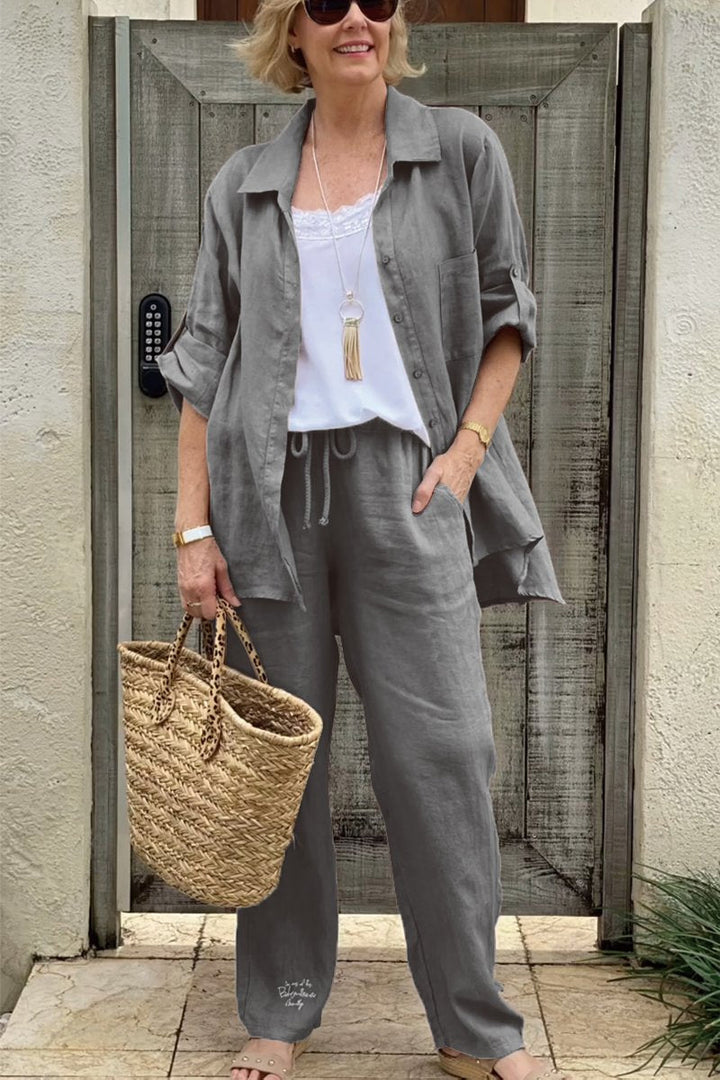 Stilla | Sommer Linned Sæt Med Bluse