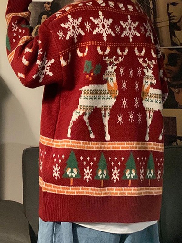 Stilla | Pullover med Rund Halsudskæring og Julehjerteprint
