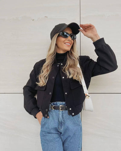 Stilla | Cropped Utility Jakke Legere Button up Ydretøj