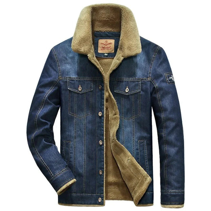 Stilla | Jakke Denim Regelmæssig Pasform Foret Med Kunstpels Knaplukning Casual
