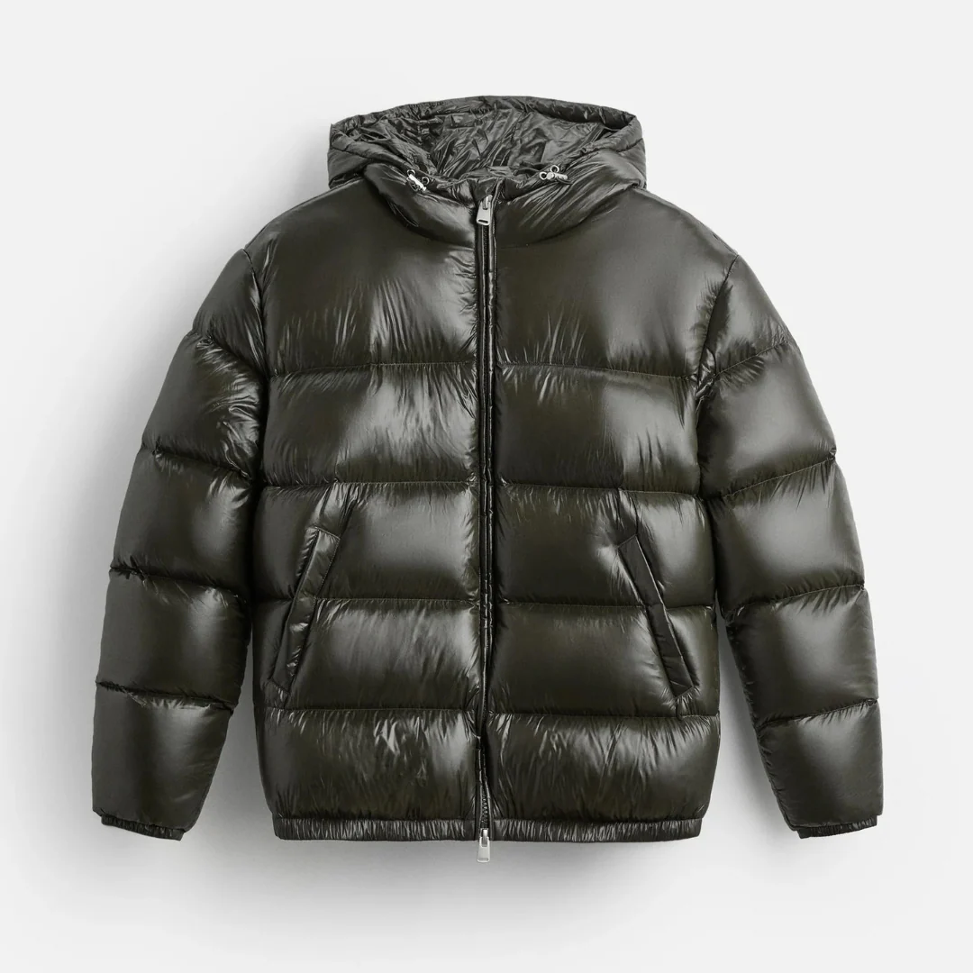 Stilla | Pufferjakke Polstret Oversized Fit med Hætte Taljelængde