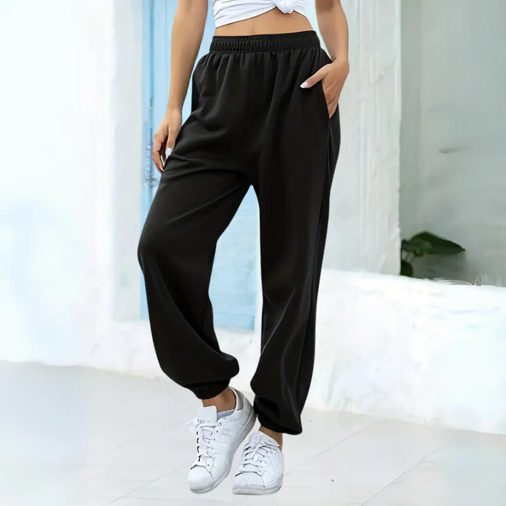 Stilla | Sweatpants Afslappet pasform bomuldsblanding Elastisk talje Ribkant