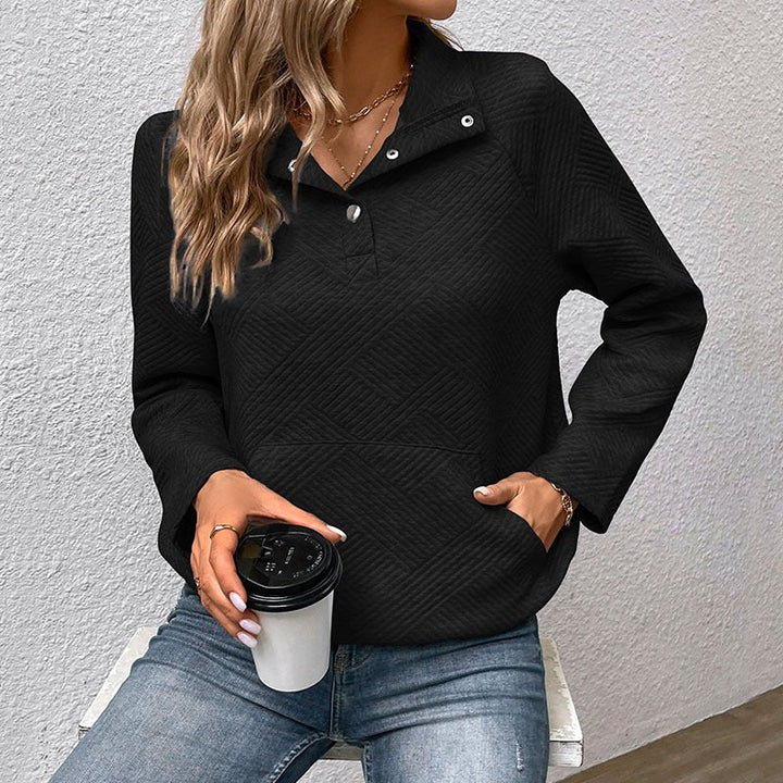 Stilla | Sweatshirt Ståkrave med trykknapper